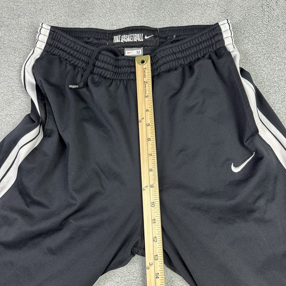 Nike Basketball Pants Men M Black White Striped Ankle Zip Sweatpants Y2K Baggy - Picture 11 of 12